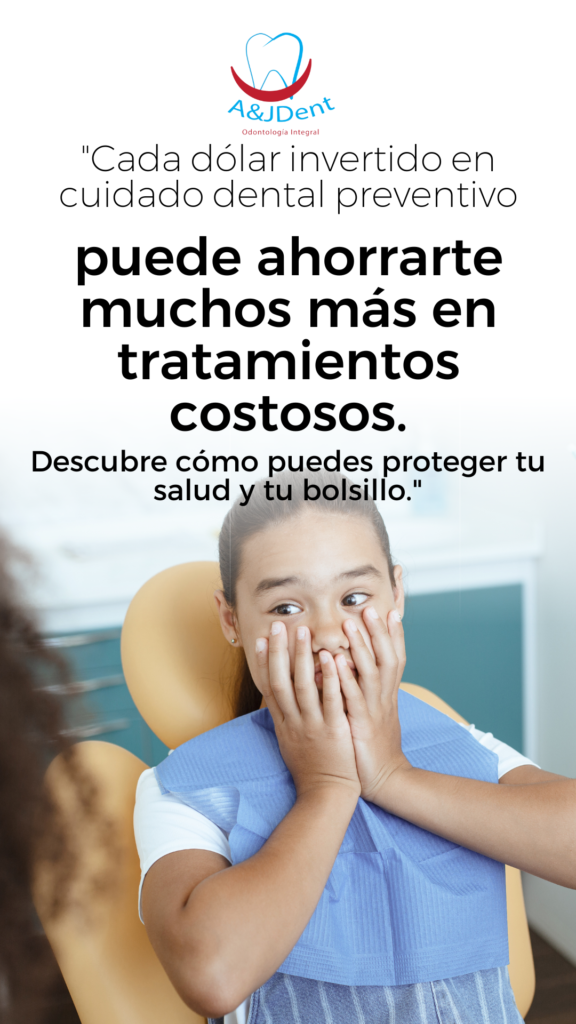 Gráfico que muestra la comparación de costos entre cuidado dental preventivo y tratamientos dentales avanzados.